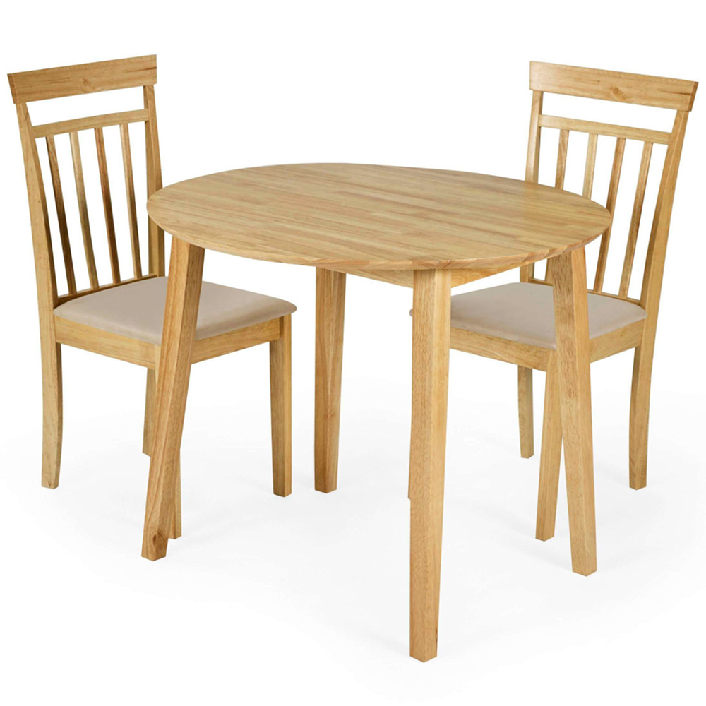 Julian Bowen Coast 4 Seater Oak Effect Round Drop Leaf Dining Table Image 4