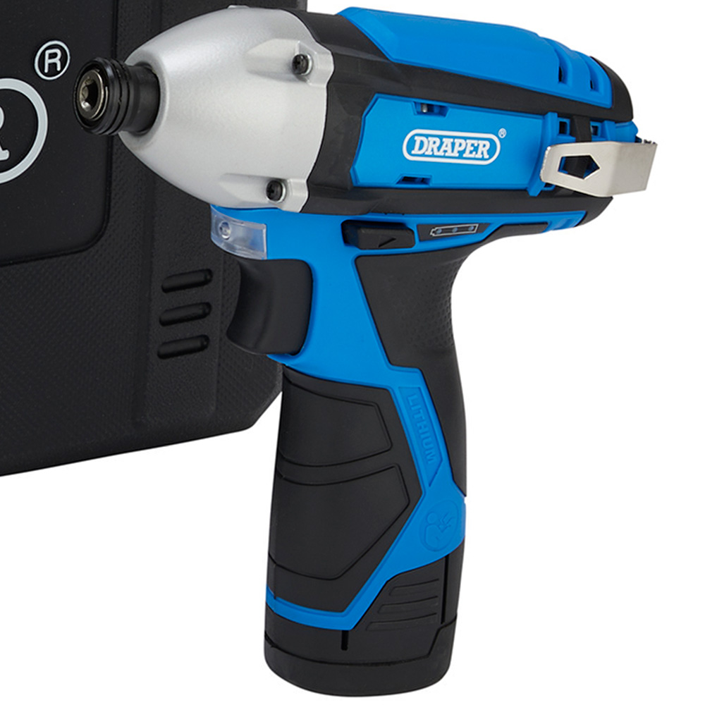 Draper 12V 1/4 inch 1.5Ah Lithium-Ion Cordless Impact Driver with Battery Charger Image 2