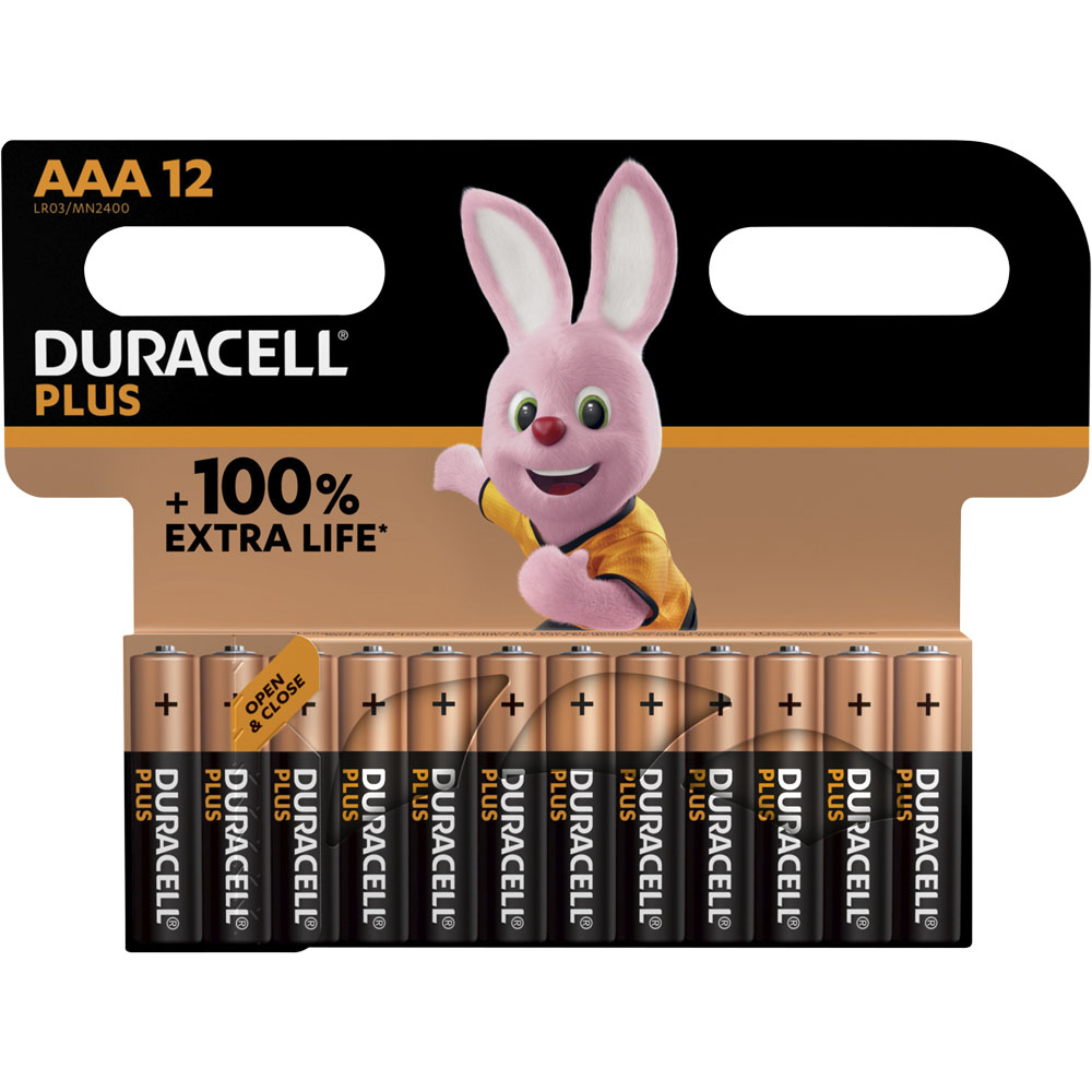 Duracell Plus AAA 12 Pack Alkaline Batteries Image 1