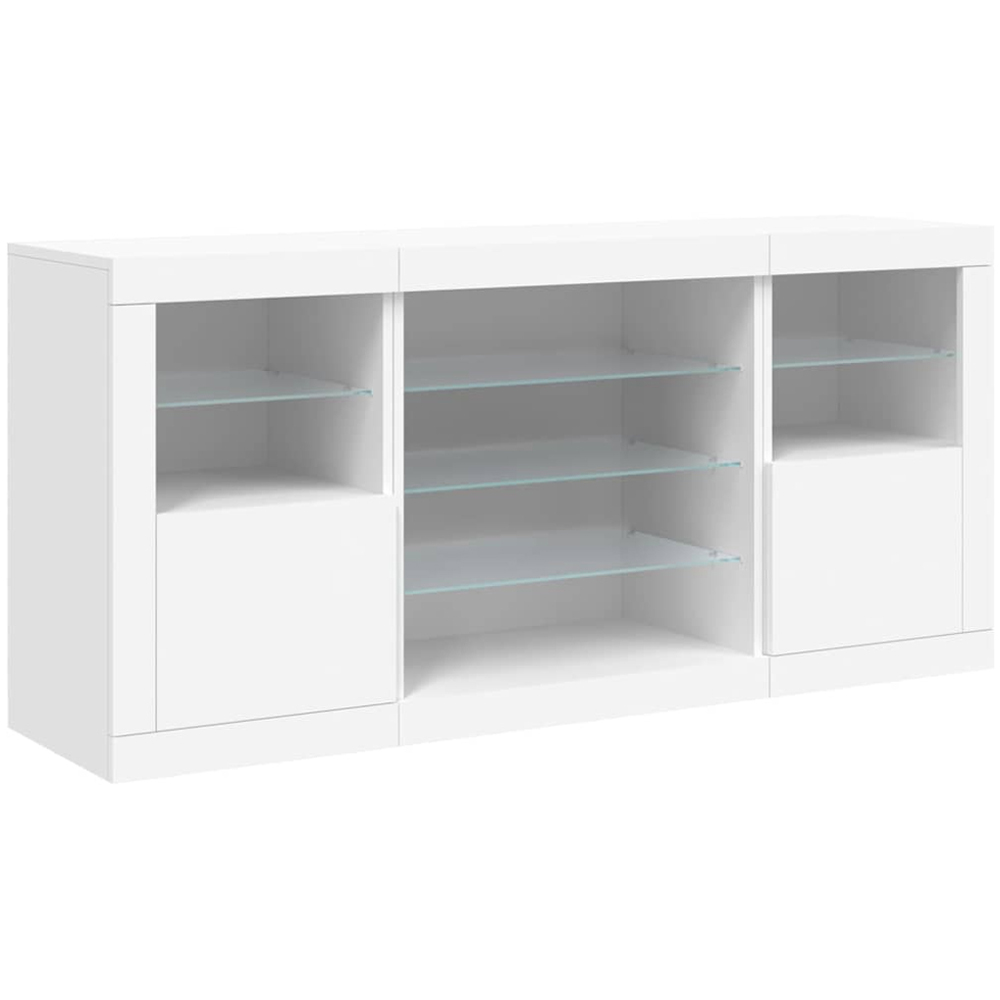 vidaXL 2 Door 8 Shelf White LED Sideboard Image 5