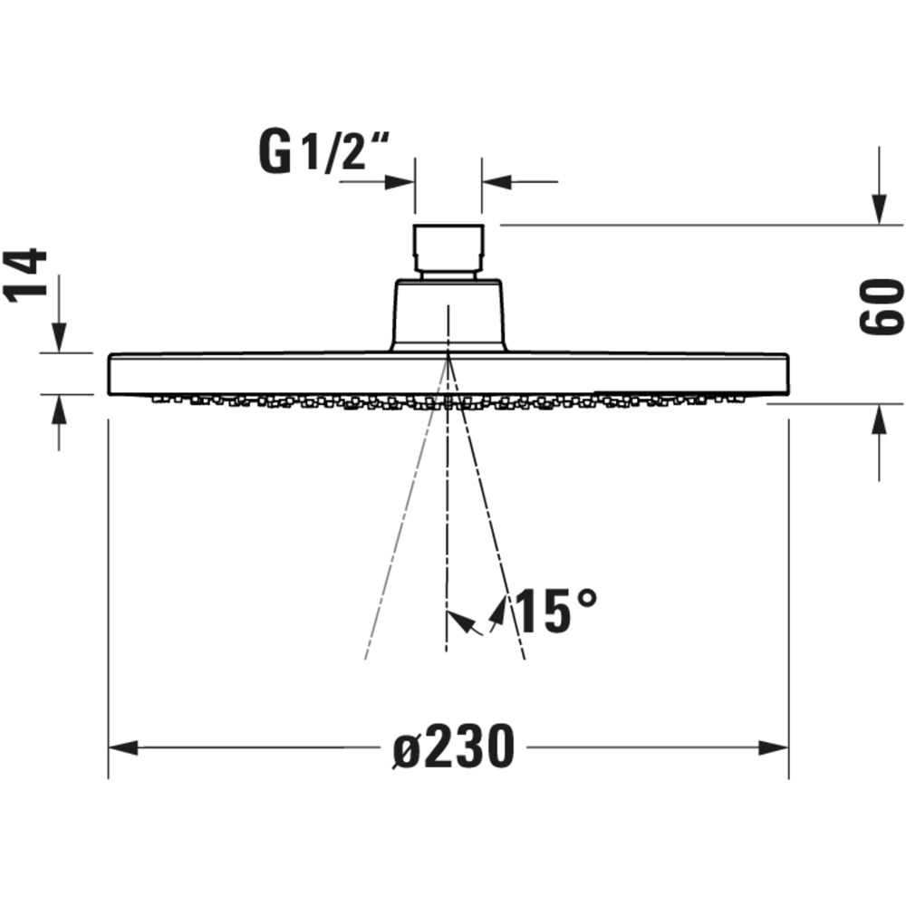 Duravit MinusFlow Matt Black Head Shower 230mm Image 8