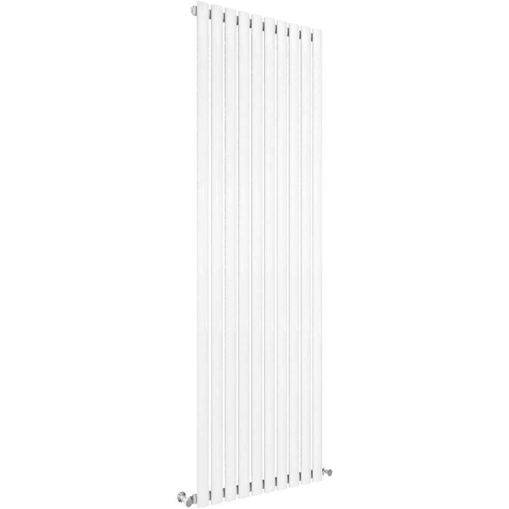 Stech Homes 3825 BTU White Single Panel Vertical Oval Column Radiator 1600 x 590mm Image 1