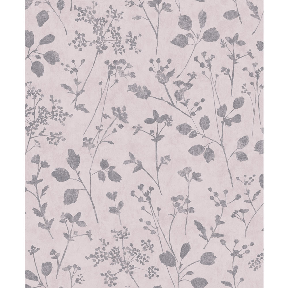 Wilko Treasured Foliage Blush and Grey Wallpaper Image 1