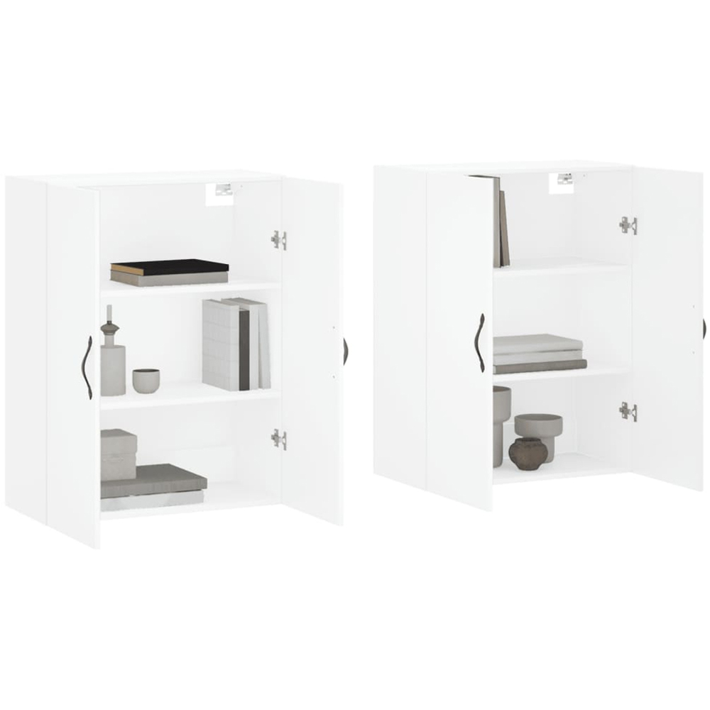 vidaXL 2 Door White Wall Mounted Storage Cabinet 2 Pack Image 3