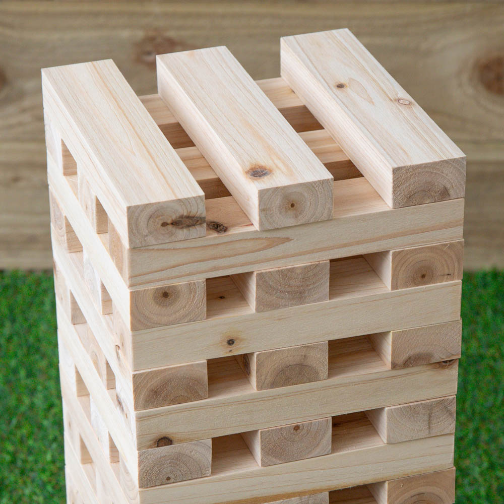 Kingfisher 60 Piece Giant Wooden Tumbling Blocks Tower Garden Game Image 5