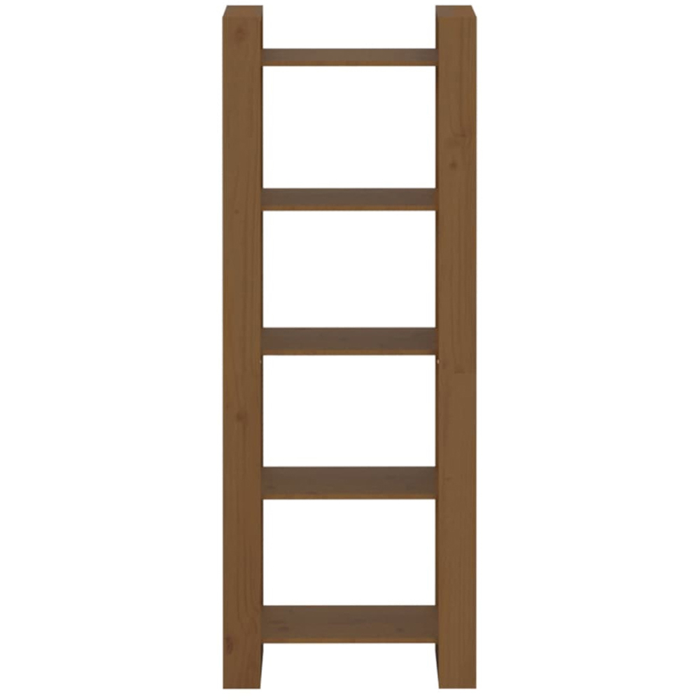 vidaXL 5 Shelf Honey Brown Solid Wood Bookcase Image 3
