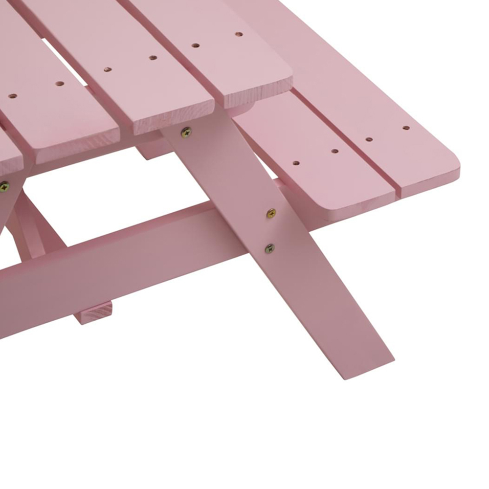 Premier Housewares Kids Brighton Wood Pink Picnic Bench Image 5