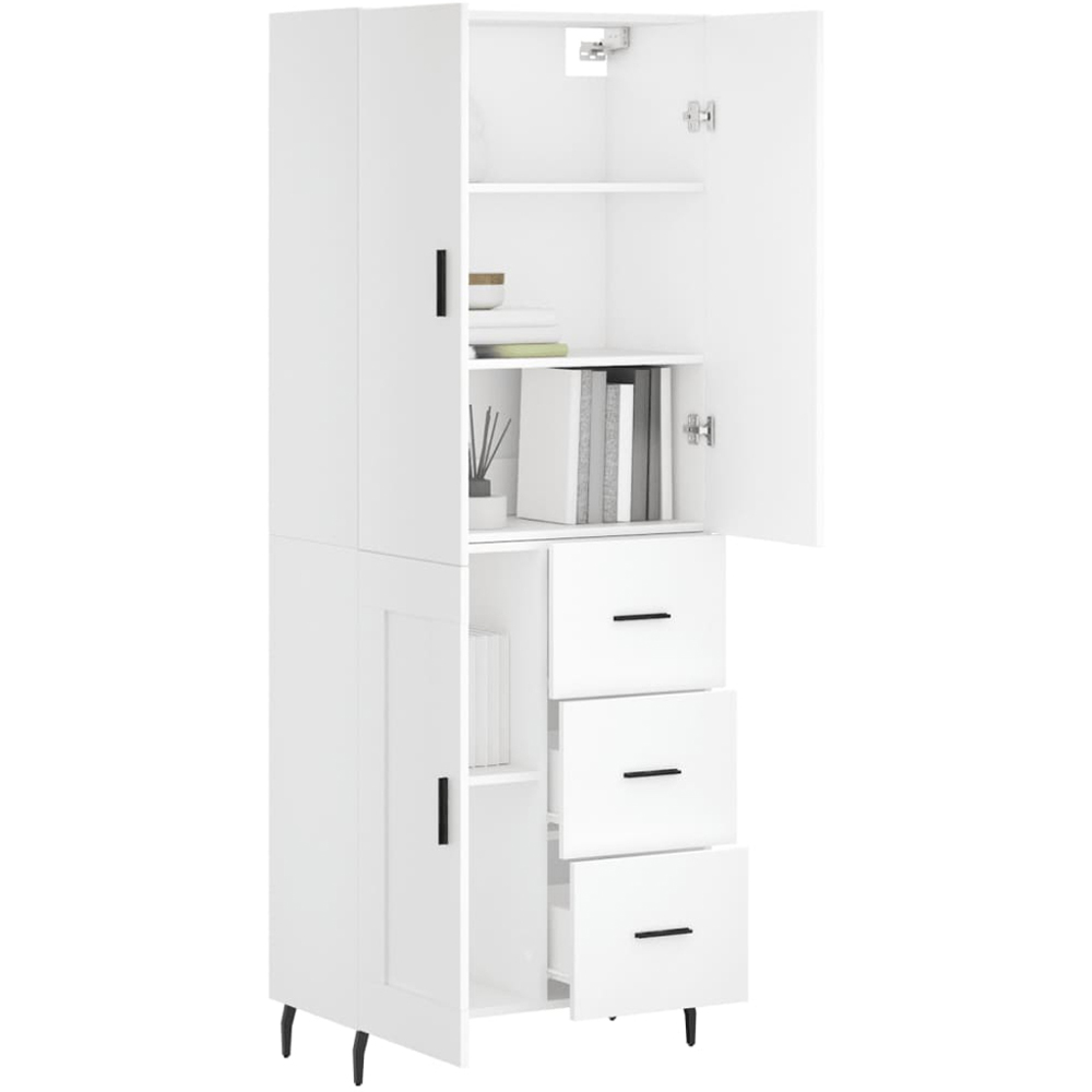 vidaXL 3 Door 3 Drawer White Highboard Image 3