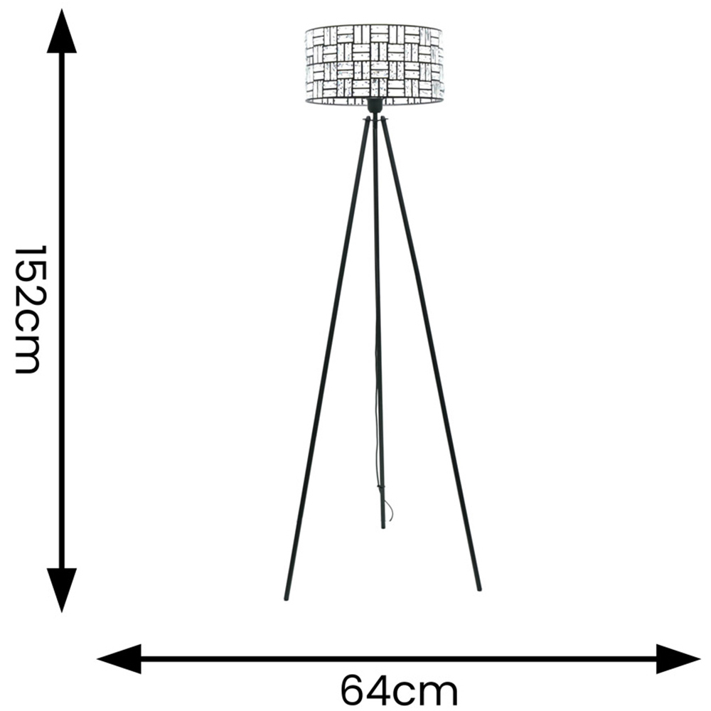 ValueLights Elise Acrylic Jewel Shade Black Tripod LED Floor Lamp Image 5