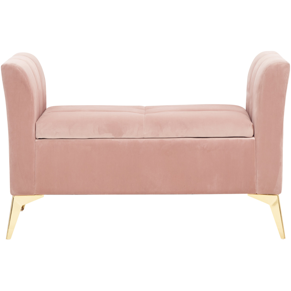 GFW Pettine 2 Seater Blush Pink Ottoman Storage Bench Image 2
