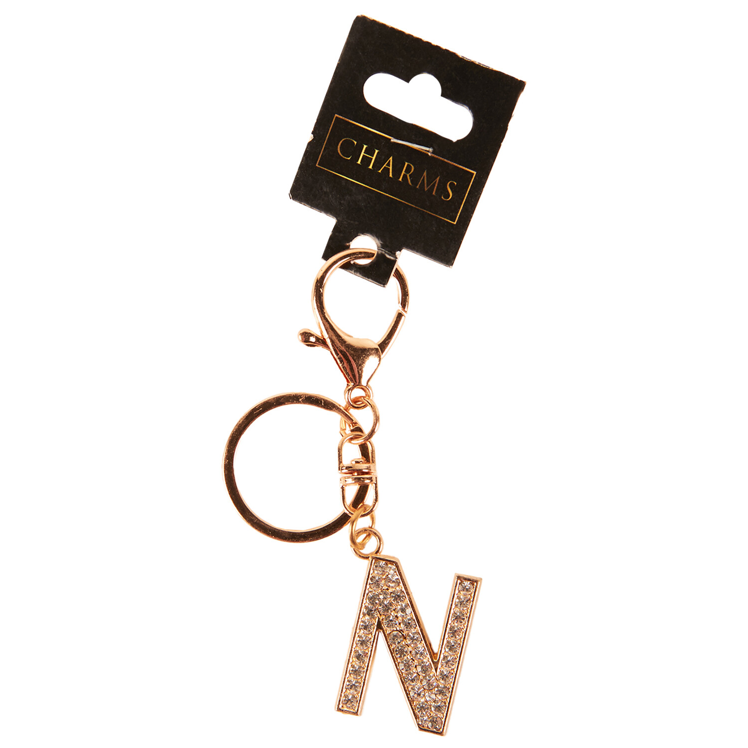 Letter Charm Keyring Gold N Image