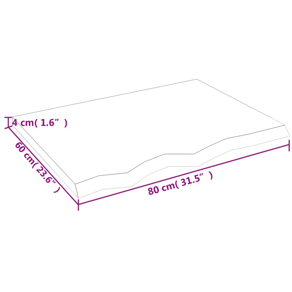 vidaXL 60 x 80cm Natural Oak Wood Wall Shelf Image 8