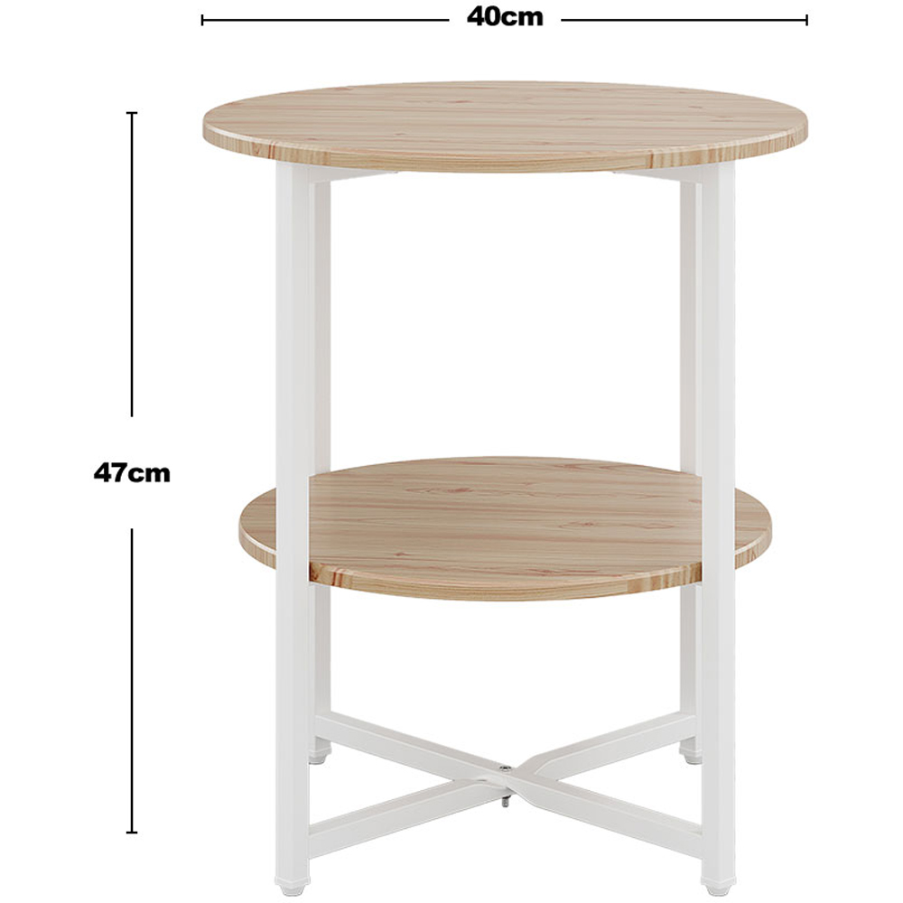 Living and Home 2 Tire Small Round Coffee Table Image 9
