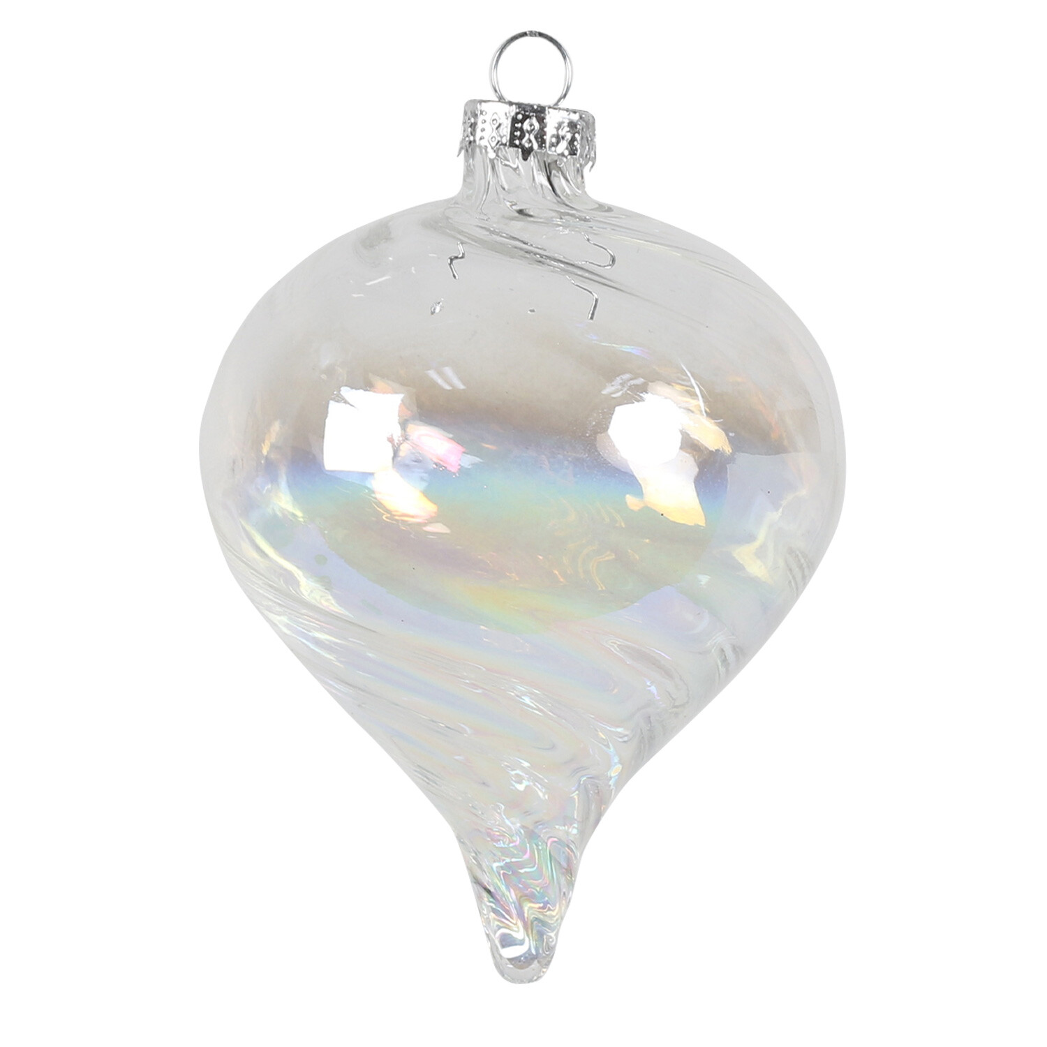 Frosted Fairytale Iridescent Lustre Swirl Bauble Image 2