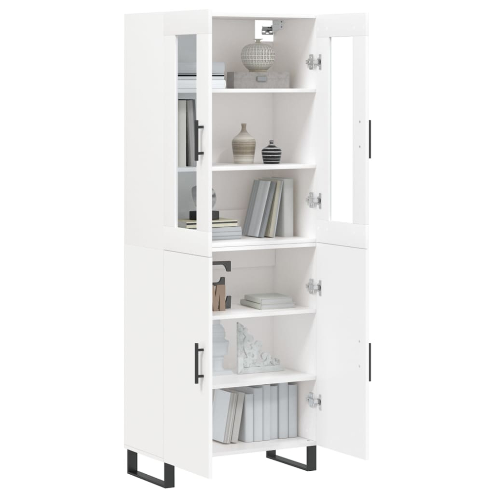 vidaXL 4 Door White Highboard Image 3