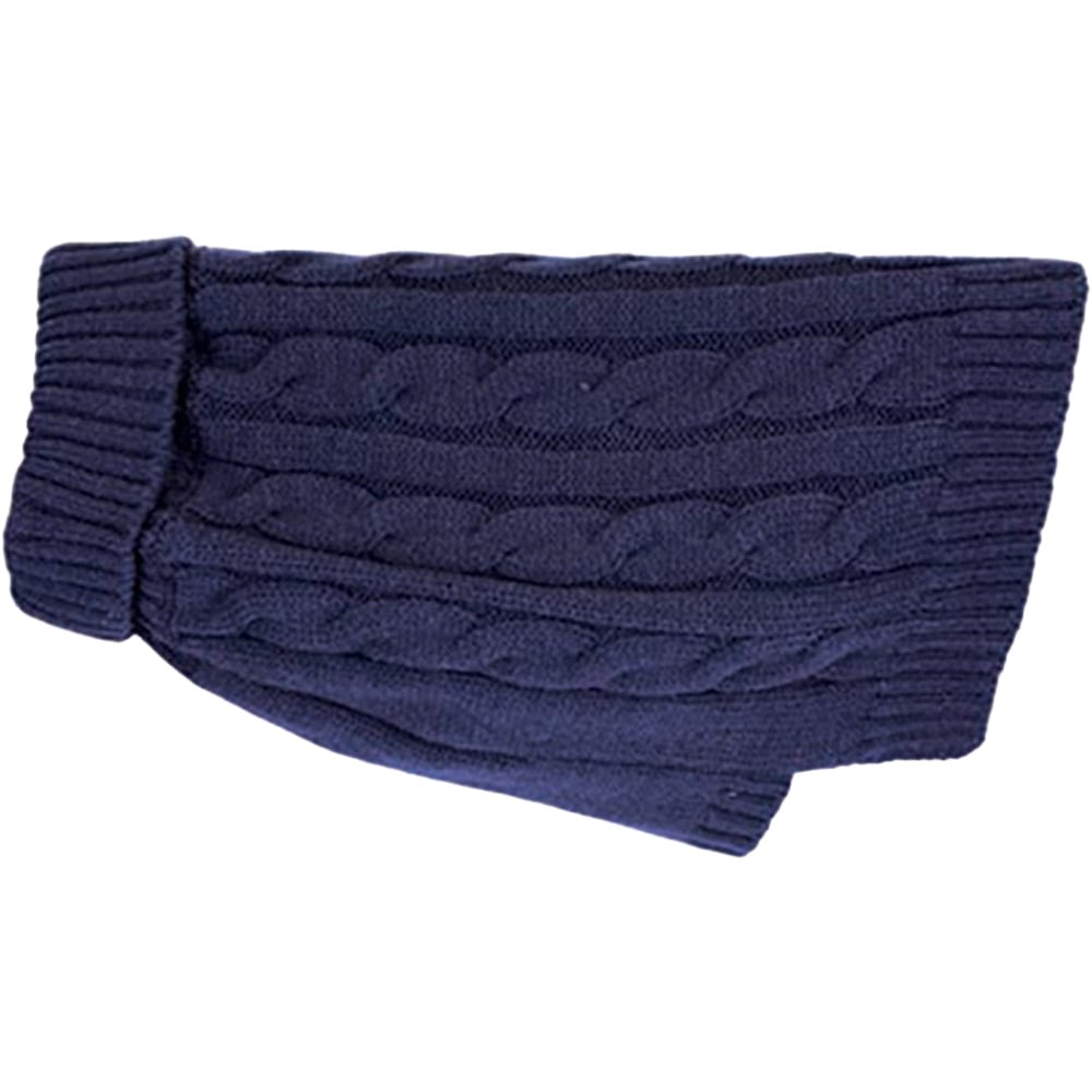 Happy Pets Small Charlton Cable Knit Midnight Blue Dog Jumper Image