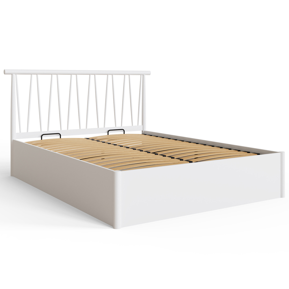 GFW Fusum King Size White Spindle Wooden Ottoman Bed Image 2
