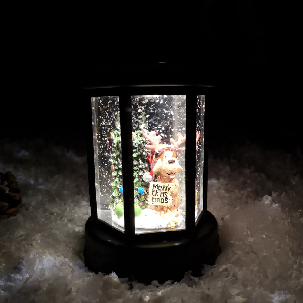 Samuel Alexander Black Dog and Tree Scene Water Spinner Lantern 18cm Image 2