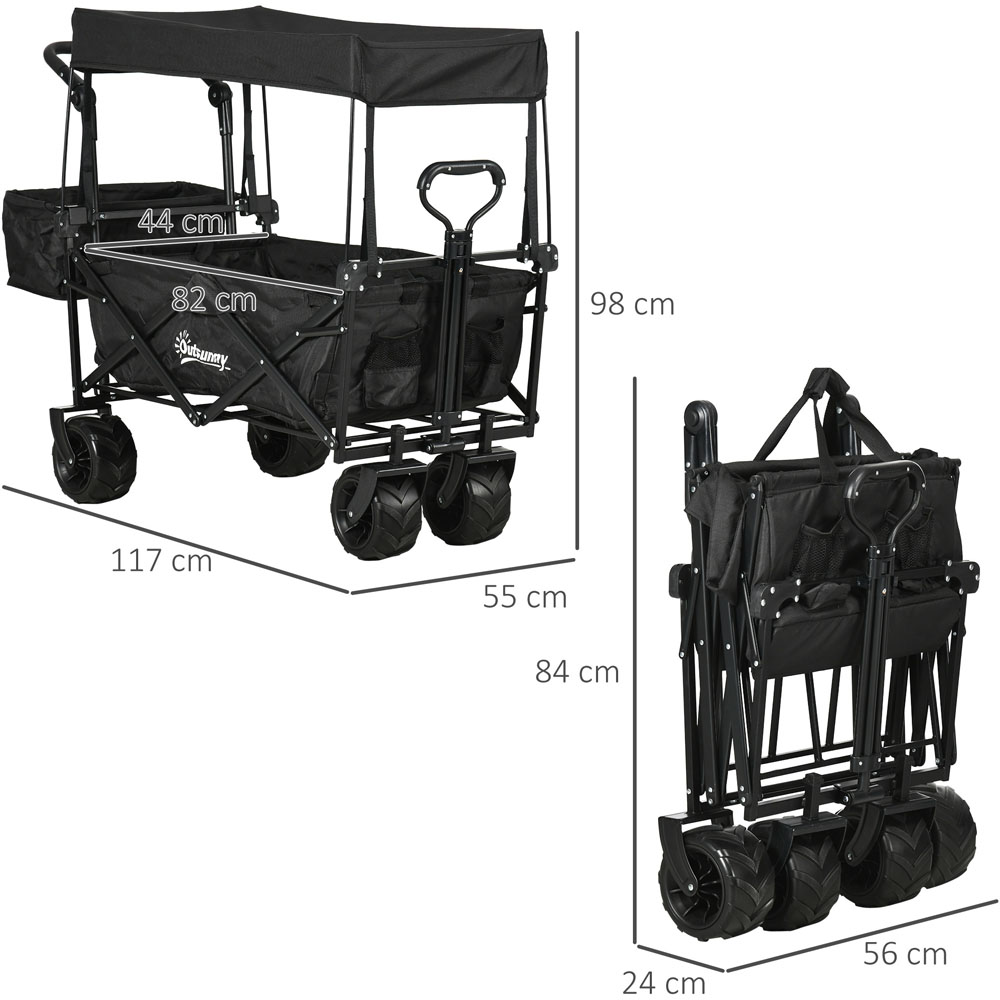 Outsunny Black Folding Trolley Cart Image 6