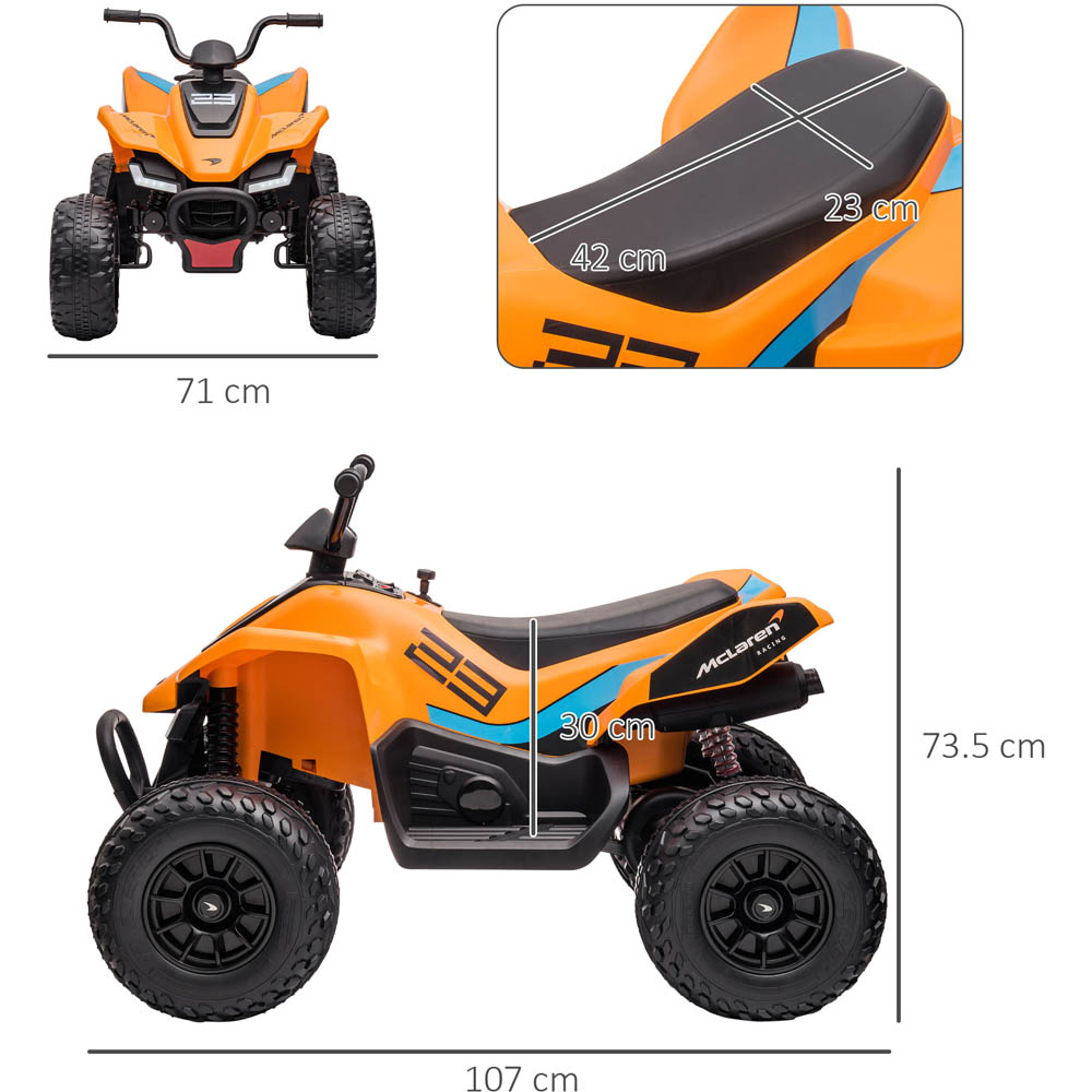 Tommy Toys McLaren MCL35 Liveries Kids Ride On Electric Quad Bike Orange 12V Image 6