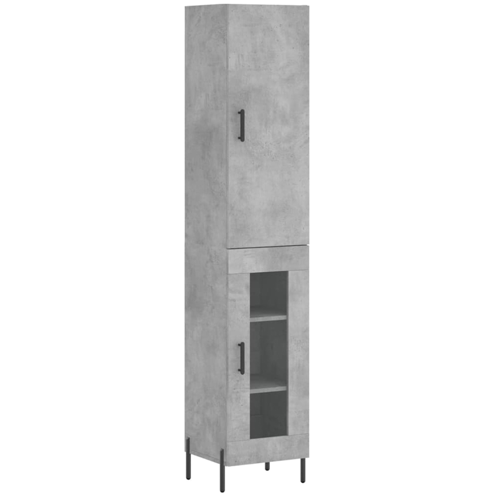 vidaXL 2 Door Concrete Grey Highboard Image 2
