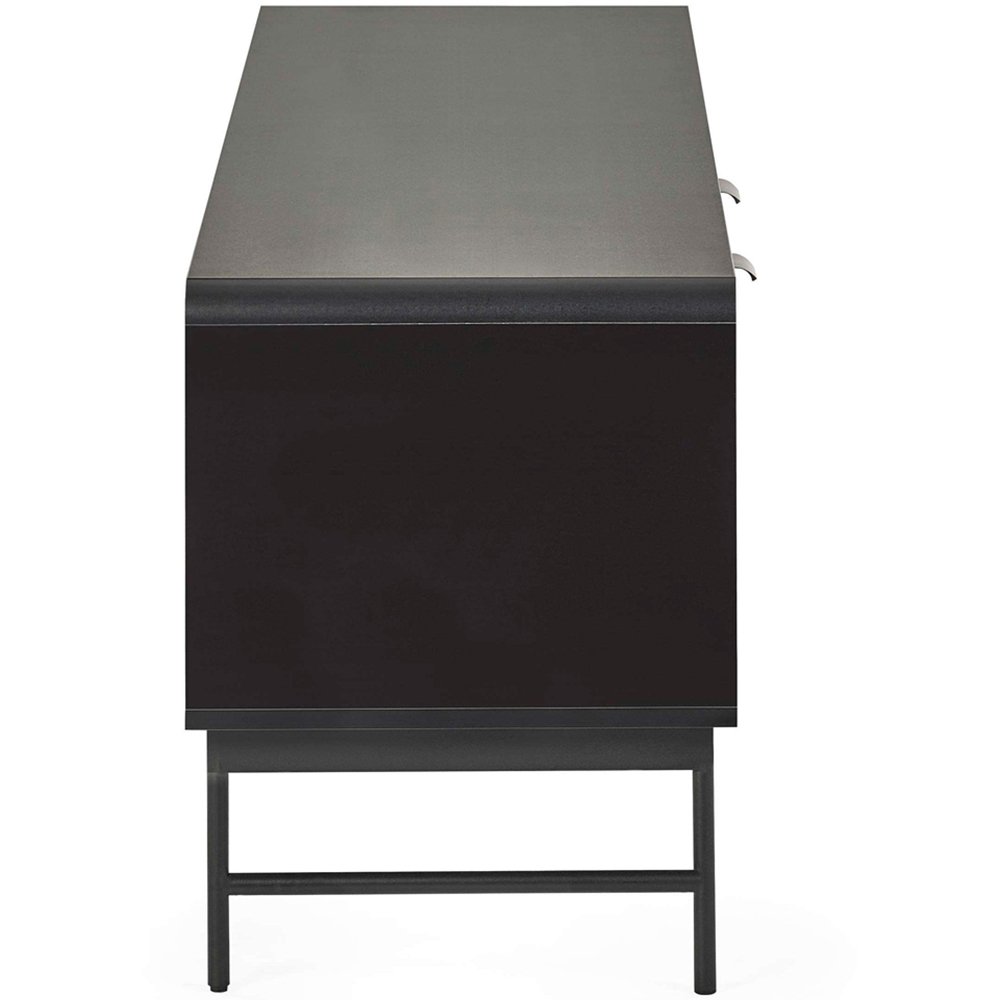 Julian Bowen Alvin 2 Door 2 Shelf Black and Chevron Natural Wood Effect TV Unit Image 5