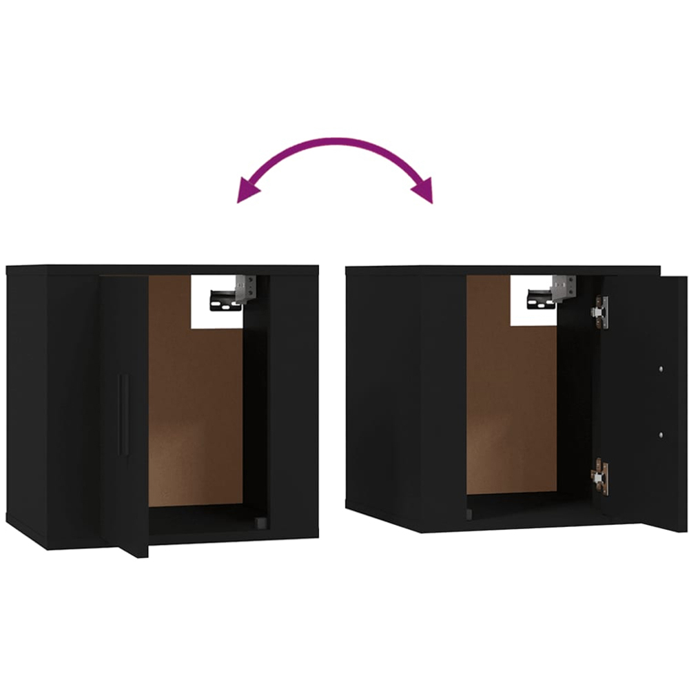vidaXL Single Door Black Wall Mounted Small TV Cabinet Image 7