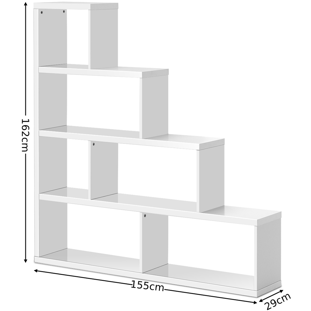 Costway 6 Shelf White Ladder Bookcase  Image 7