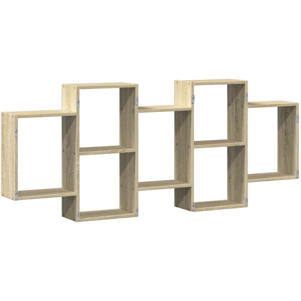 vidaXL 7 Shelf Sonoma Oak Floating Wall Shelf Image 3