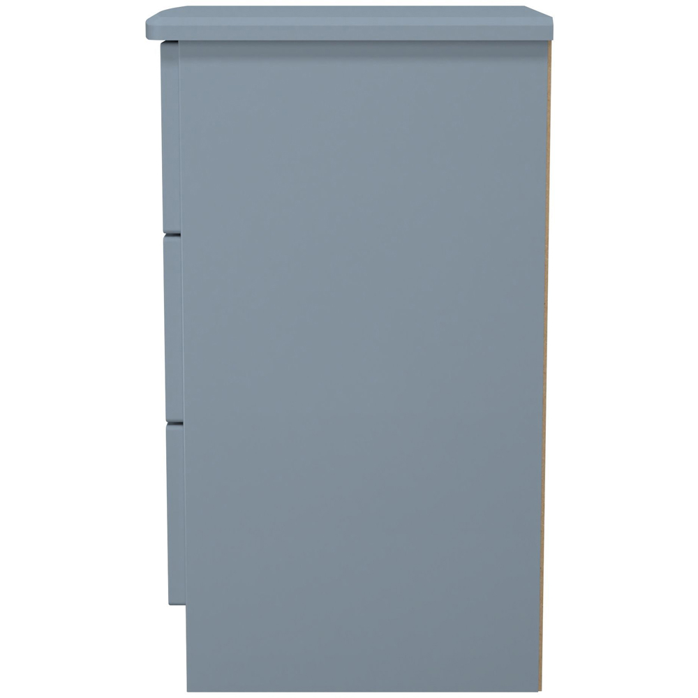 Crowndale Camden 3 Drawer Denim Blue Bedside Cabinet Ready Assembled Image 4