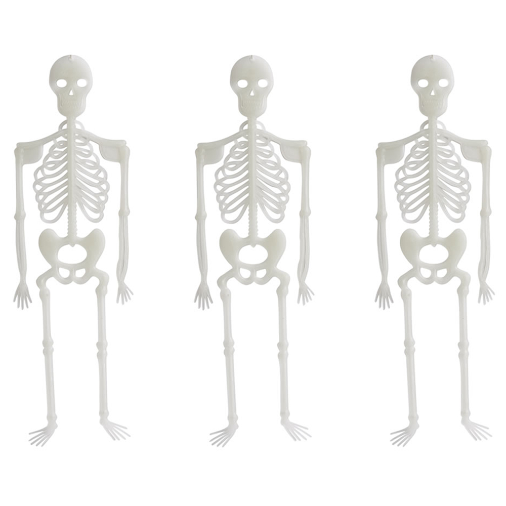 Wilko Halloween Glowing Hanging Skeleton 3 Pack Image 1