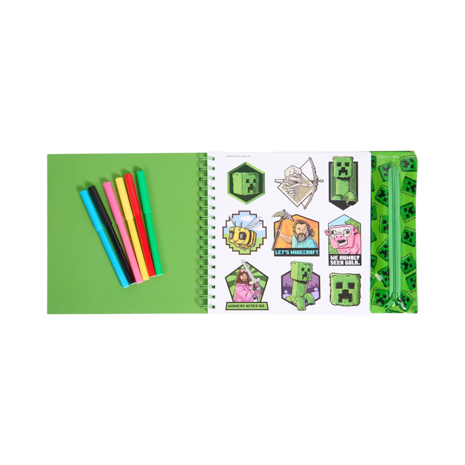 Minecraft Colouring Book Set Green Image 6