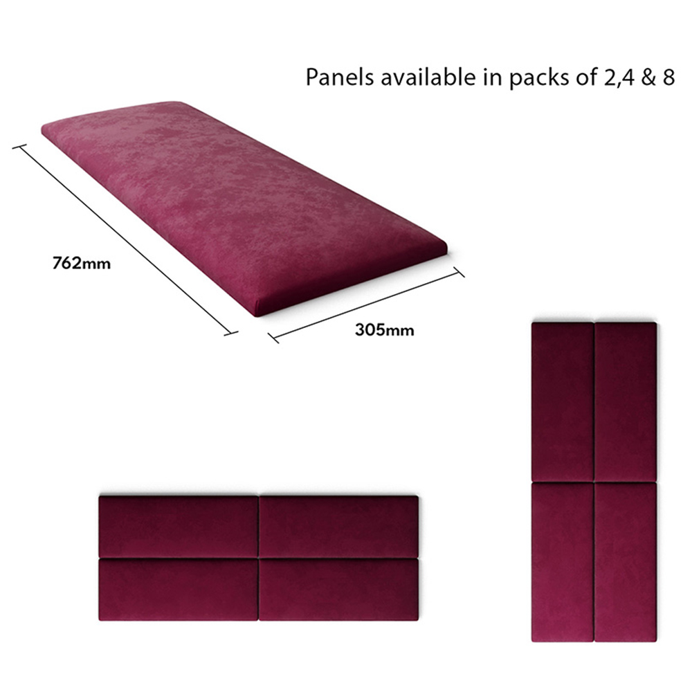 Aspire EasyMount Slate Plush Velvet Upholstered Wall Mounted Headboard Panels 2 Pack Image 5