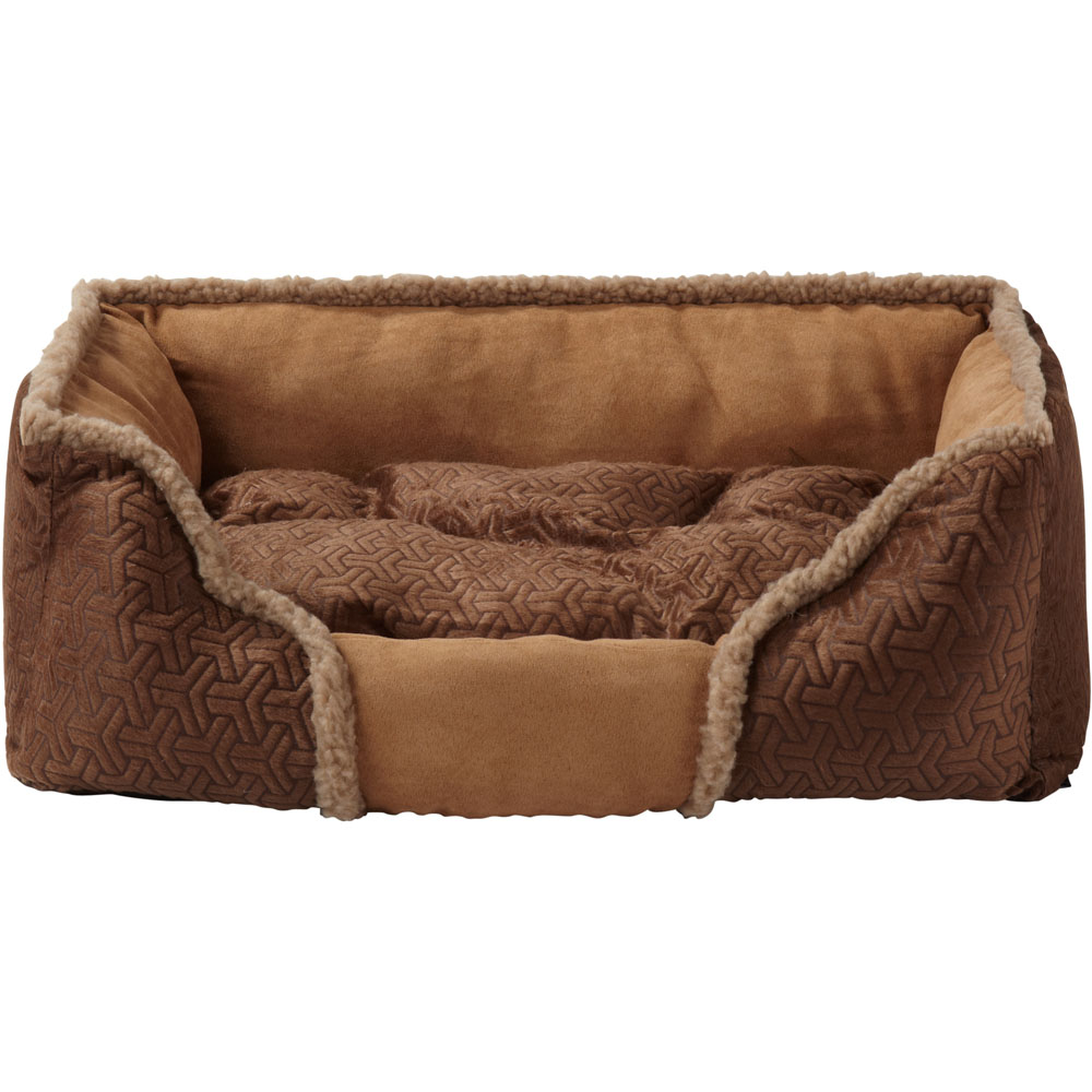 Bunty Kensington Medium Brown Fleece Fur Cushion Dog Bed Image 5
