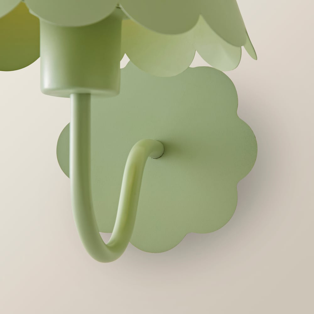 ValueLights Hallie Green Scallop Rechargeable Wall Light 2 Pack Image 5