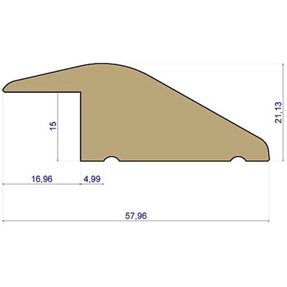 Signature Collection 15mm Unfinished Solid Oak Ramp 90cm Image 3