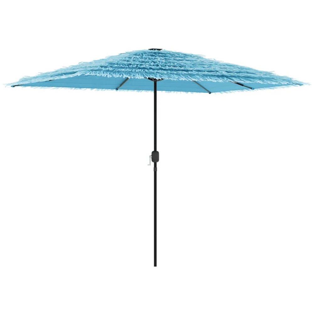 vidaXL Blue Straw Top Garden Parasol with Steel Pole 3m Image 1