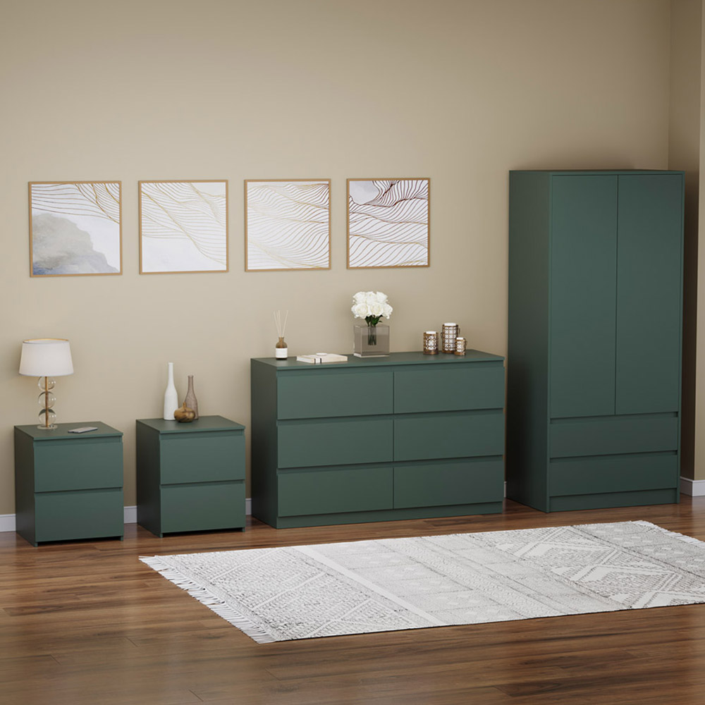 Denver Jasper Green 4 Piece Bedroom Furniture Set Image 1