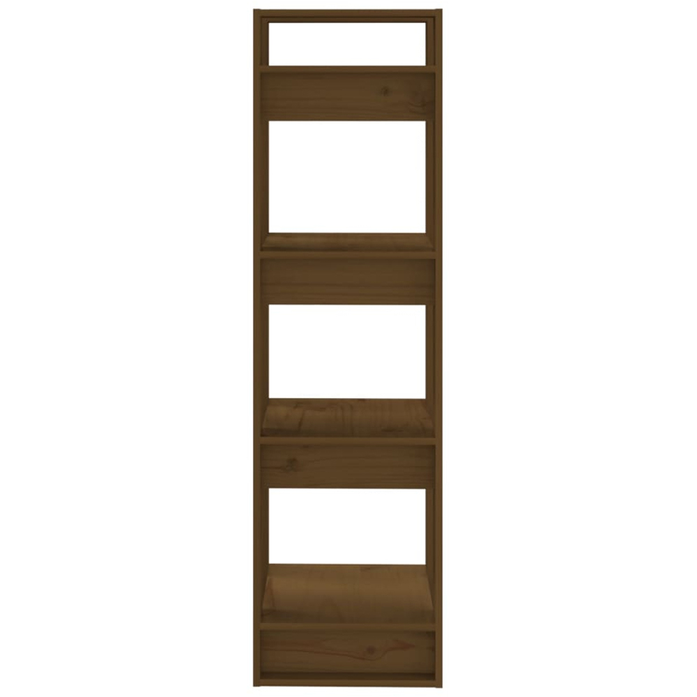 vidaXL 3 Shelf Honey Brown Solid Wood Bookcase Image 4