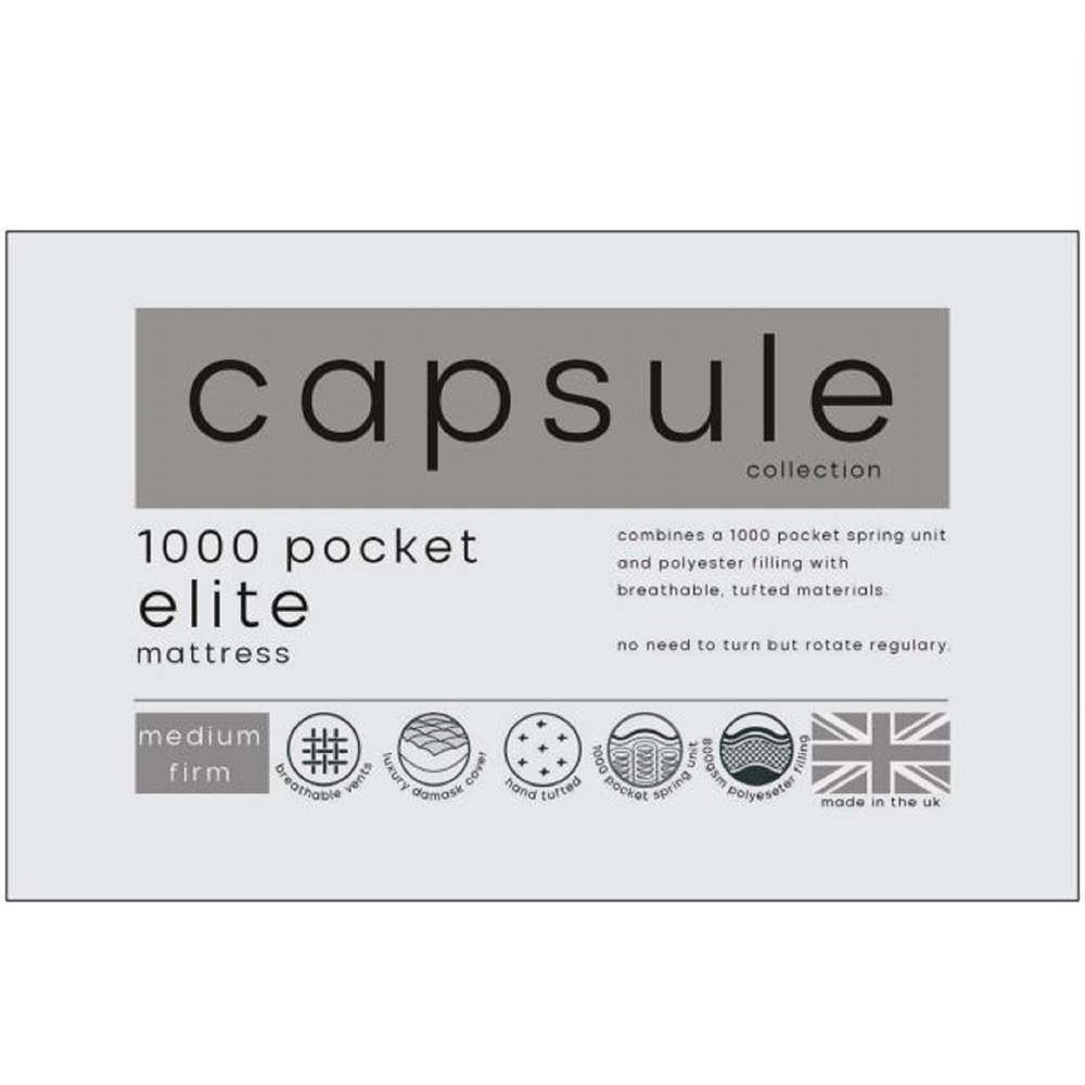Julian Bowen Capsule Elite King Size 1000 Pocket Sprung Mattress Image 4