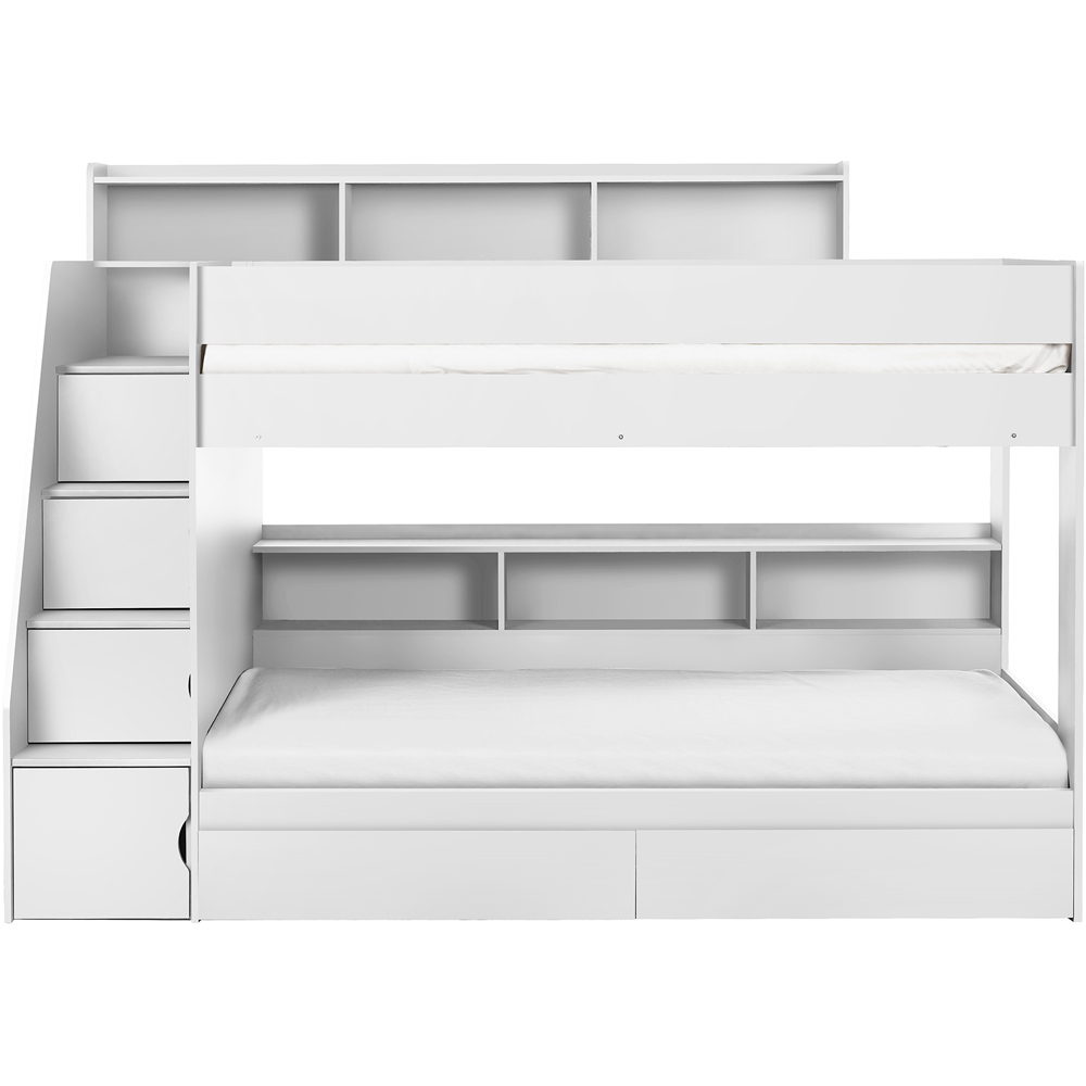 Julian Bowen Camelot All White Bunk Bed with Staircase Image 3