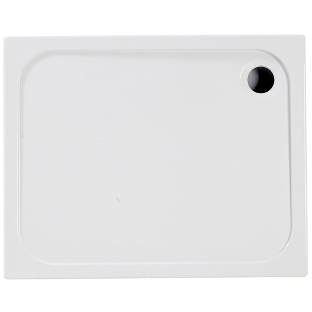 Bathstore Deluxe 45mm White Rectangular Shower Tray with Chrome Waste 1100 x 900mm Image 1
