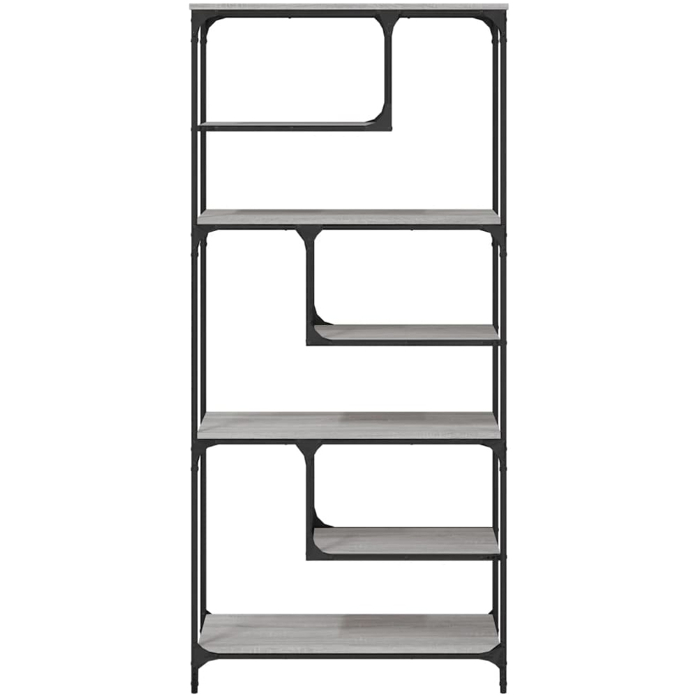 vidaXL 6 Shelf Grey Sonoma Industrial Style Bookcase Image 5