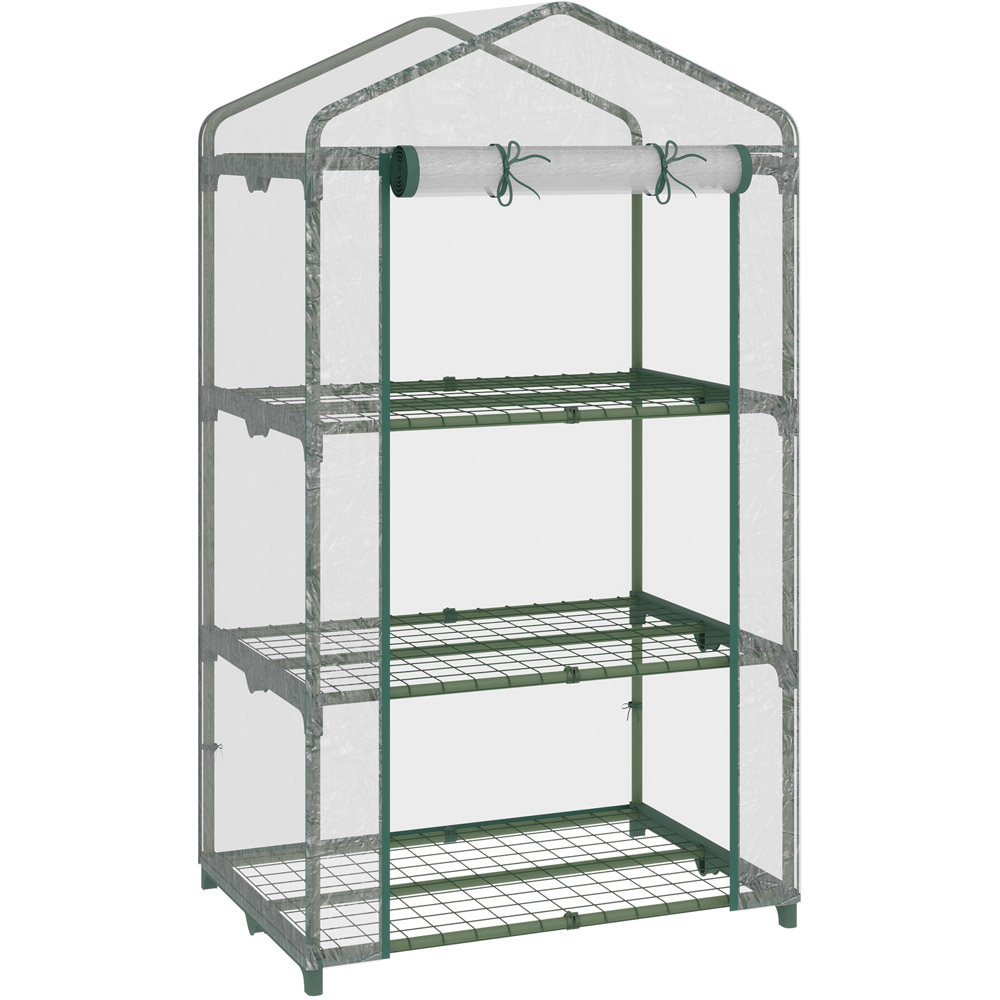 Outsunny 3 Tier Clear PVC 2.2 x 1.6ft Mini Greenhouse Image 1