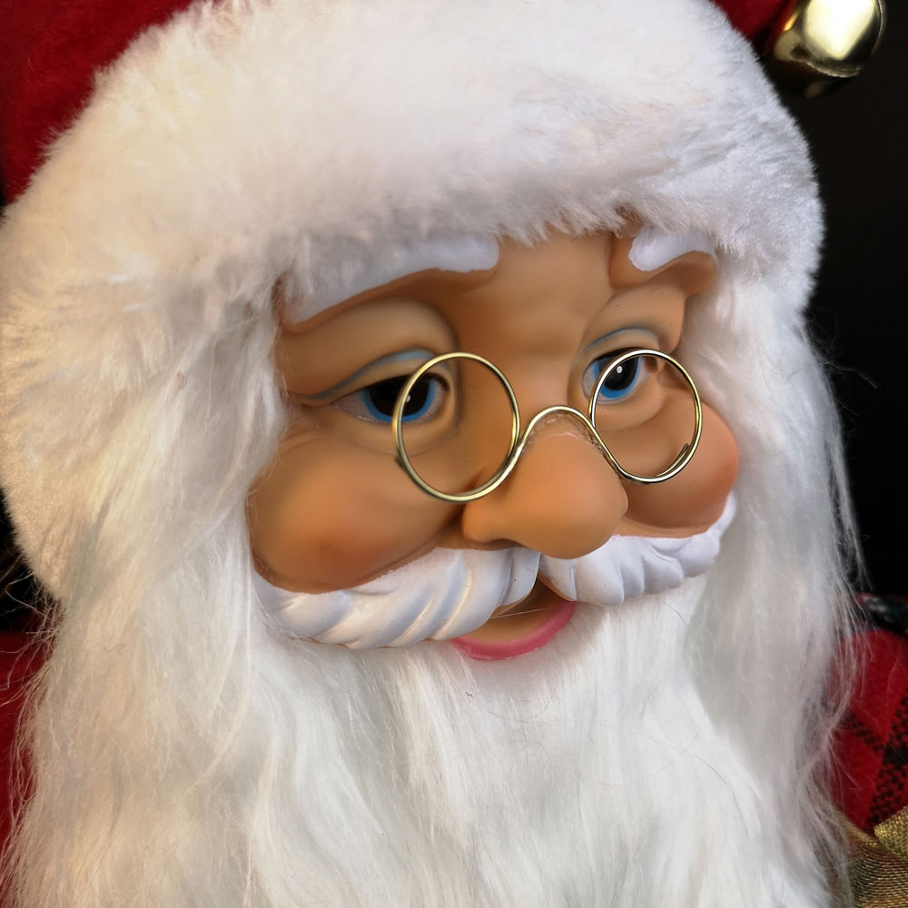 Samuel Alexander Red Standing Santa Claus with Present and Green Sack Decoration 60cm Image 4