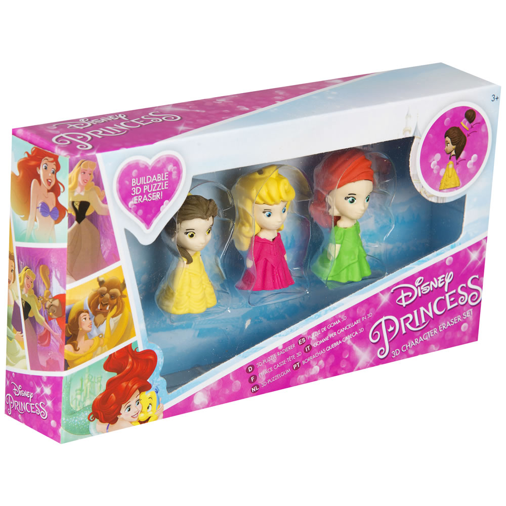 Disney Princess 3D Puzzle Erasers 3pk Assortment Wilko
