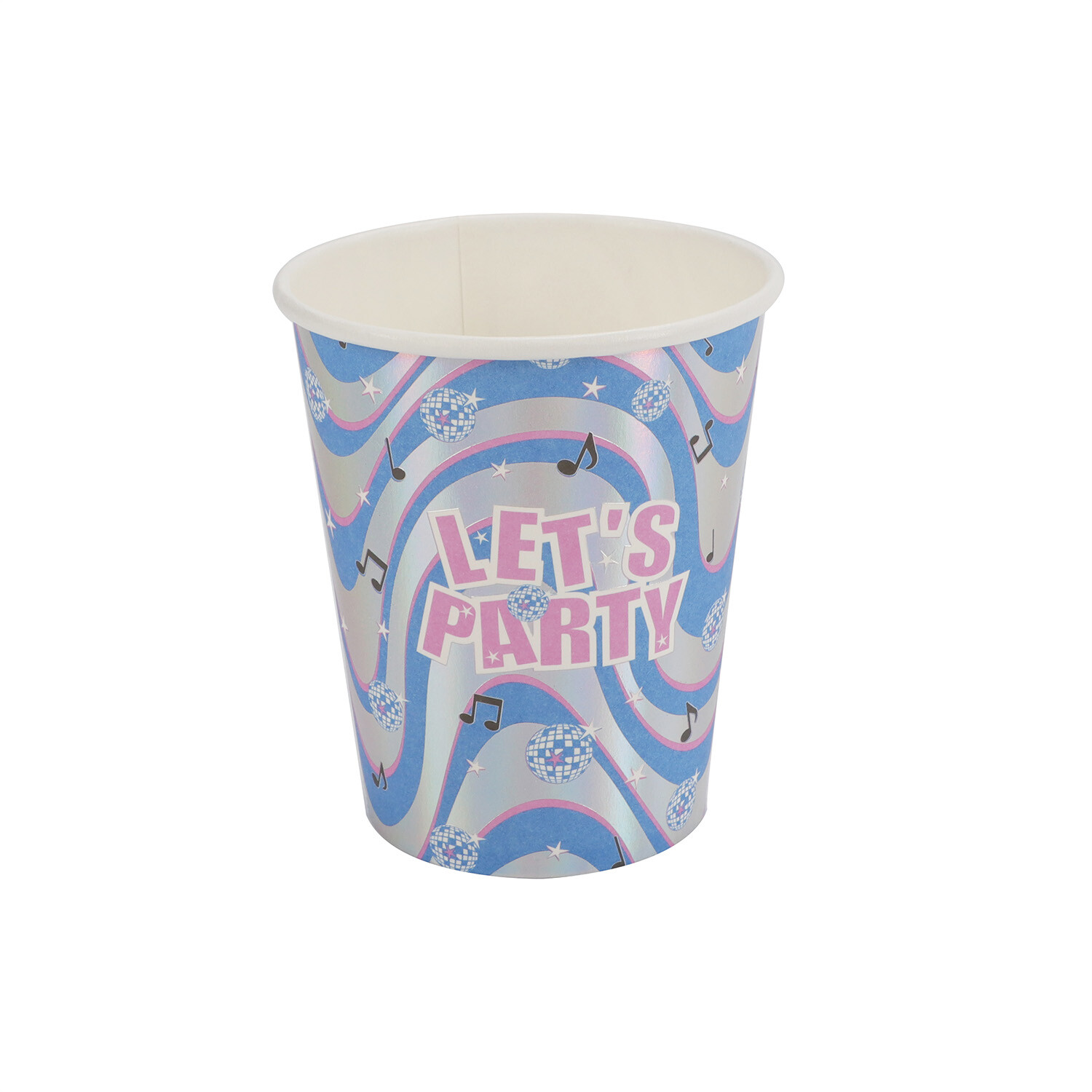 Pack of 8 Disco Party Paper Cups - Blue Image