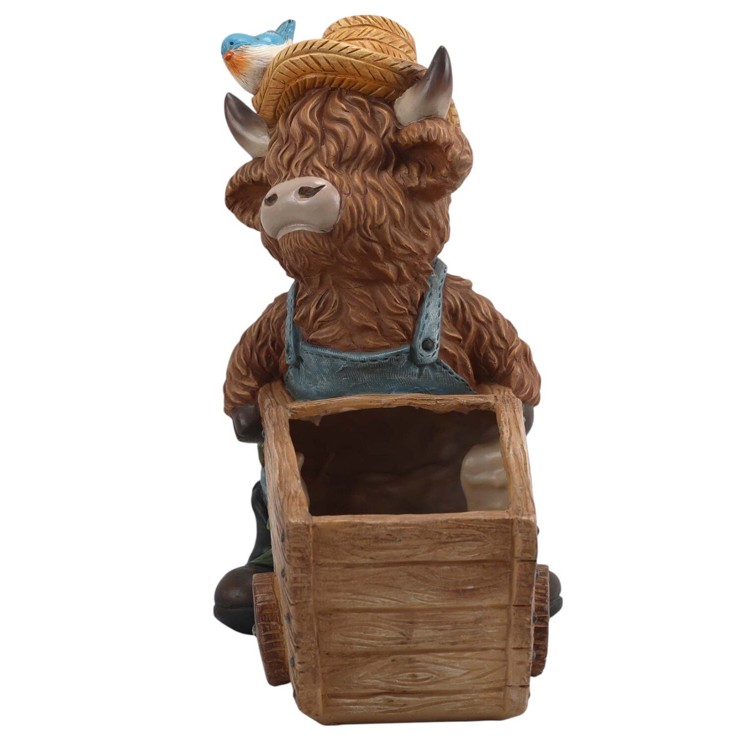 Highland Cow Wheelbarrow Planter Image 4