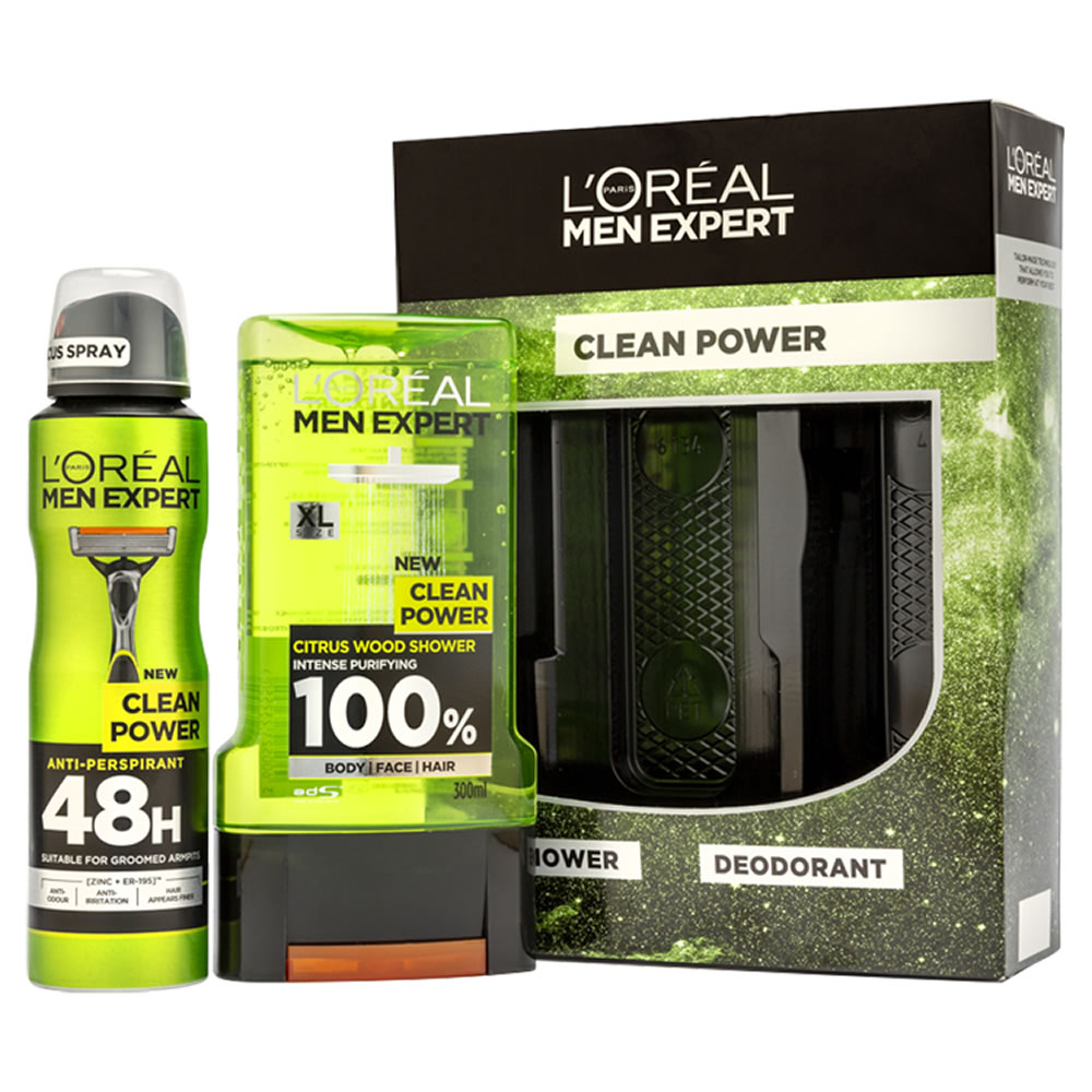 L'Oreal Men Expert Clean Power Gift Set For Him Wilko