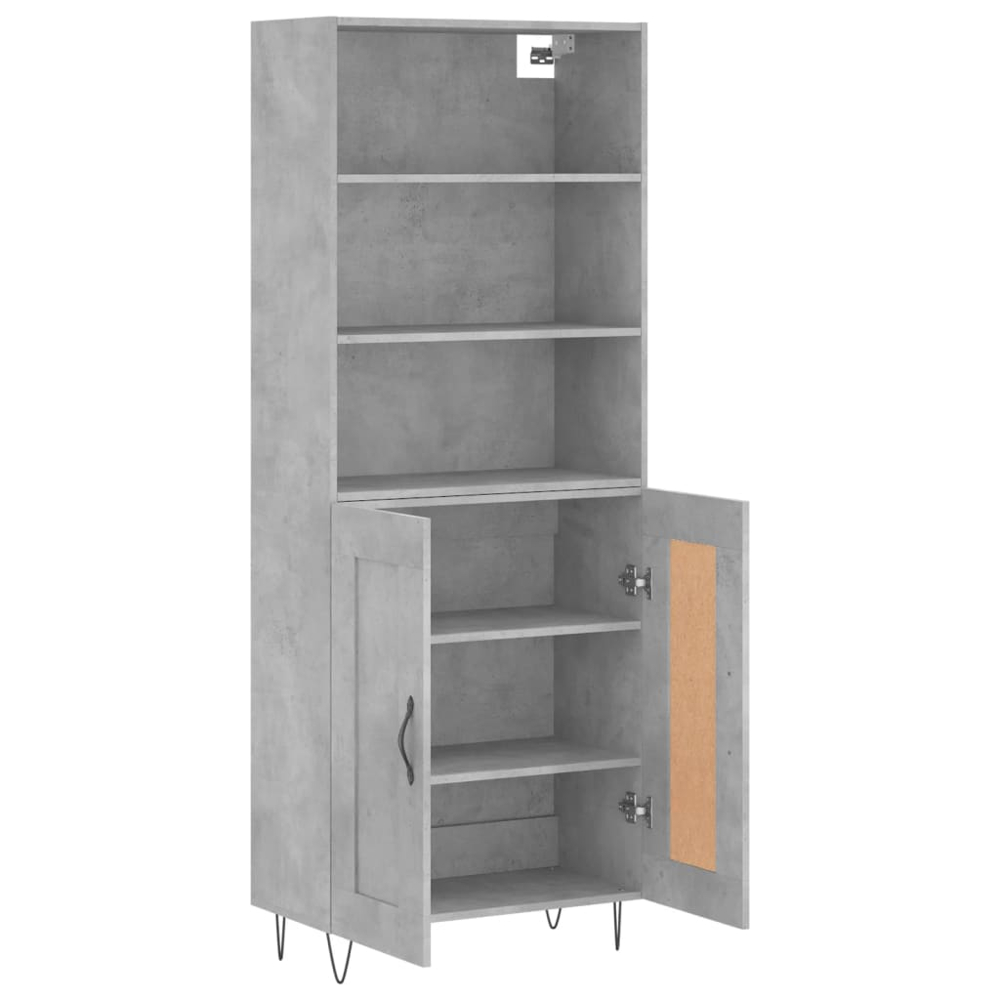 vidaXL 2 Door 3 Shelf Concrete Grey Highboard Image 4
